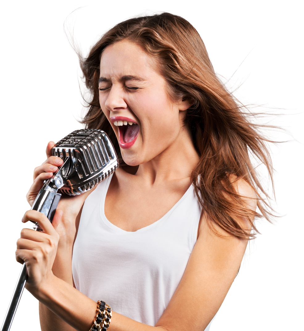 Young Female Singer Isolated